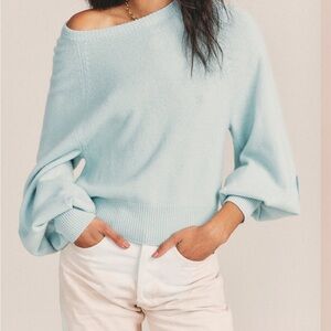 Blue loveshackfancy knit sweater.